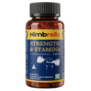 Nimbrella Strength and Stamina Tablet bottle with natural ingredients and 60 tablets pack